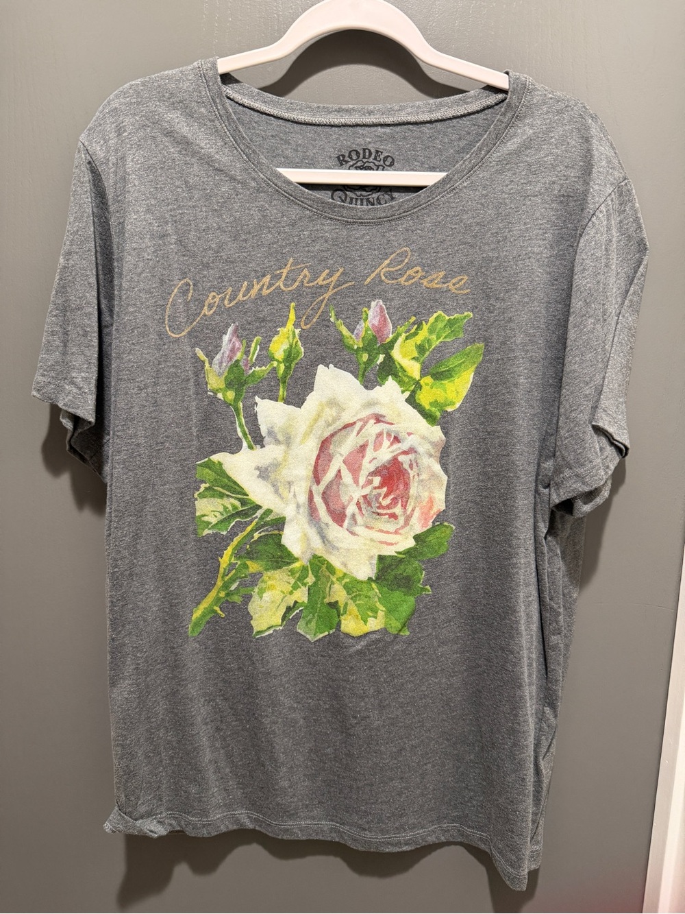 Rodeo Clothing Gray 'Country Rose' Short Sleeve Tee